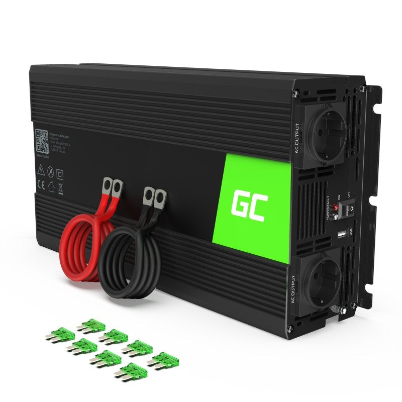 Green Cell INV19 Adapter And Inversor Power Auto 1500W Black