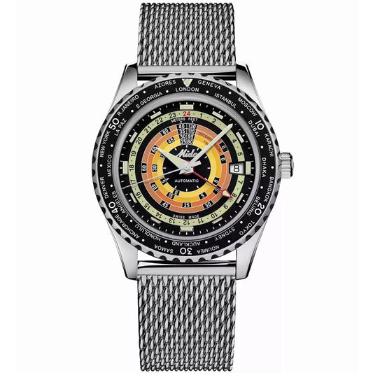 Mido Ladies' Watch Mido Ocean Star Decompression Worldtimer Silver