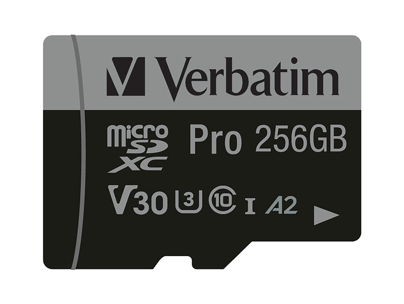 Verbatim Microsdxc-tarjeta 256GB, Pro, U3, Uhs-i, 4K UHD