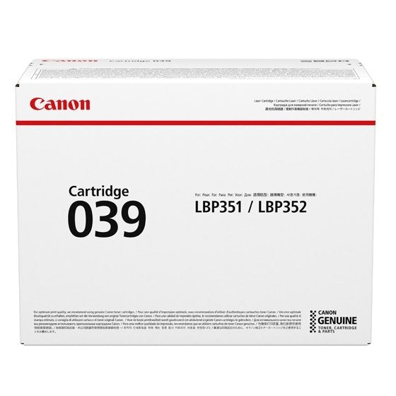Canon Genuine Toner 039 Black Imageclass LBP351DN, LBP351X, LBP352DN, LBP352X, I-sensys LBP351X, LBP352X, Sate