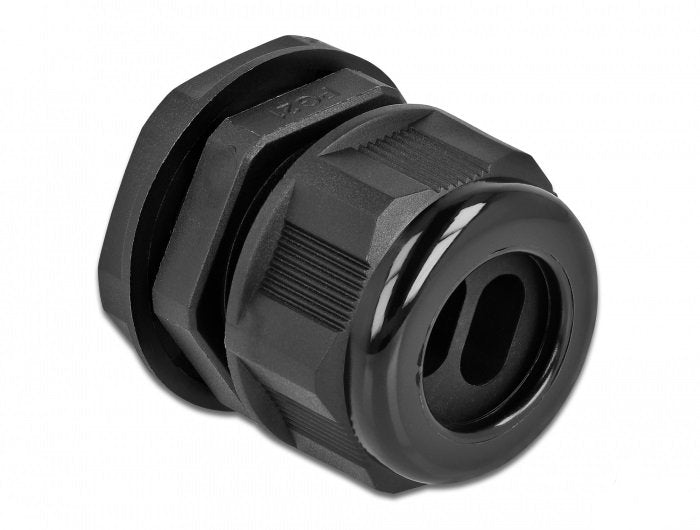 Delock 60393 Prensaestopas PG21 Cable Flat With Dos Entradas Cable Black 2 Pieces