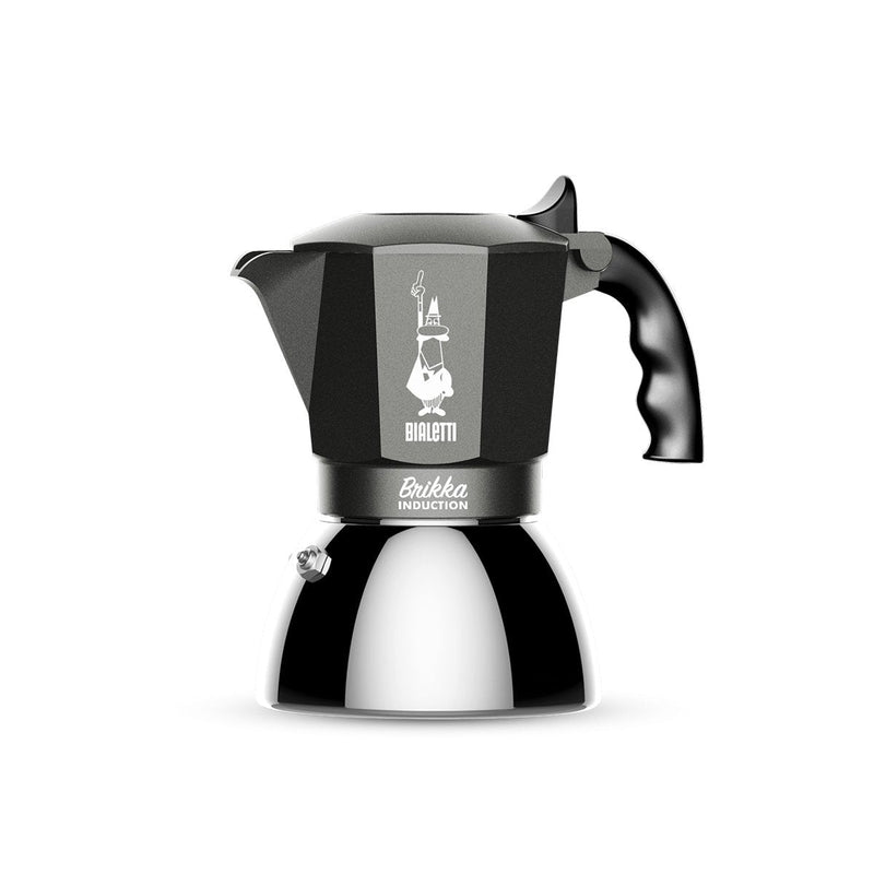 Bialetti Brikka Induction Coffee Machine Italiana Black Steel Inoxidable 4 Cups