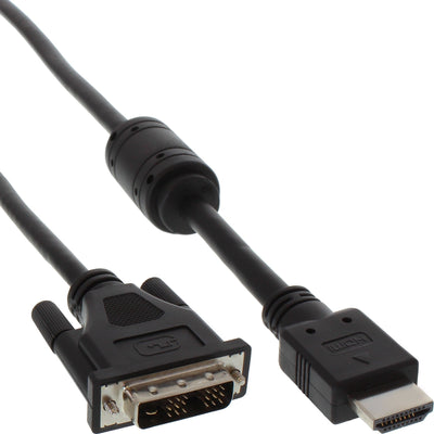 Inline Cable Hdmi-DVI 19 Pines Male a 18 + 1 Male + Inductancia Ferrita Black 5M — image 1