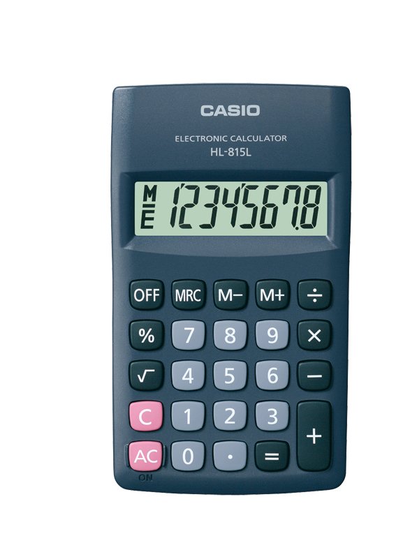 Casio Calculator HL-815L-BK Bolsillo, 8 Dígitos, 69.5X118MM, Black