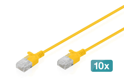 CAT.6 U-UTP Slim Network Cable, 3M, Yellow 10 Pcs — image 1