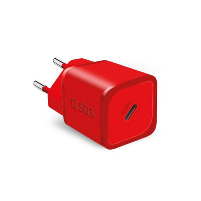 Sbs Mini Charger GaN USB-C Pd 20W Red — image 1