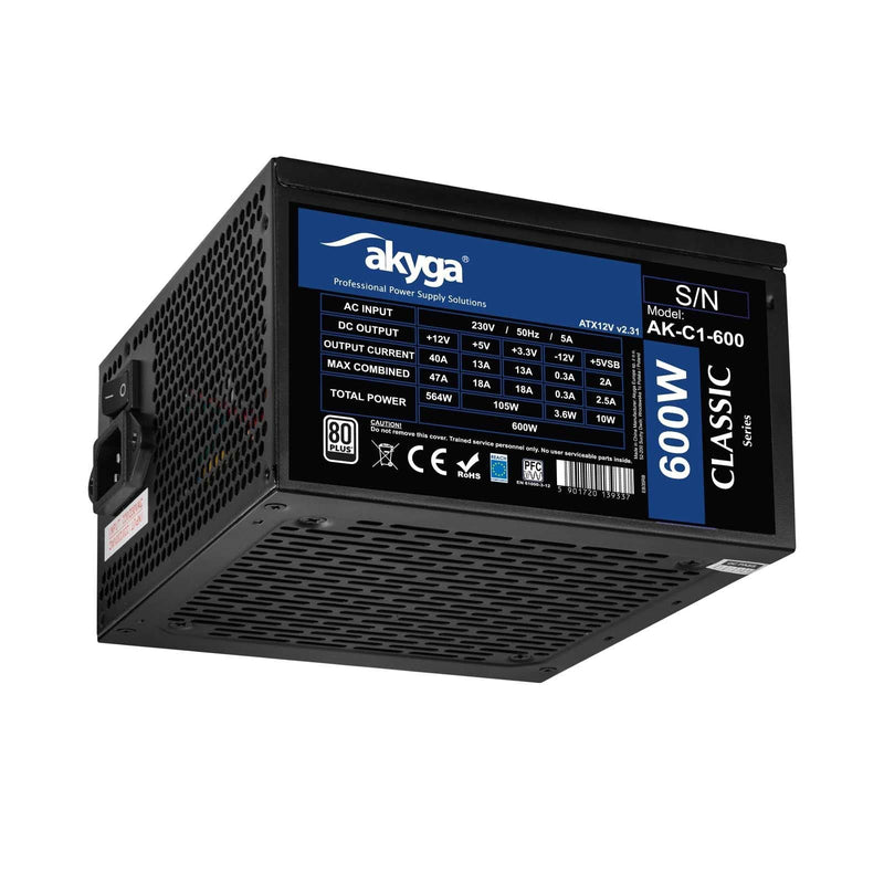 Akyga Power Supply AK-C1-600 600W 24-PIN ATX Black