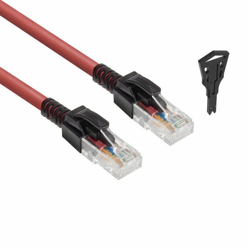 Red 3 Meters U UTP CAT.6A Lszh Lockable Patch Cable Snagless With RJ45 Connectors