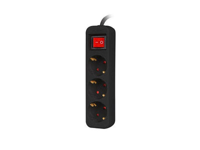 Lanberg Power Strip 3 Sockets Schuko With Protecion Black 1.5M — image 1