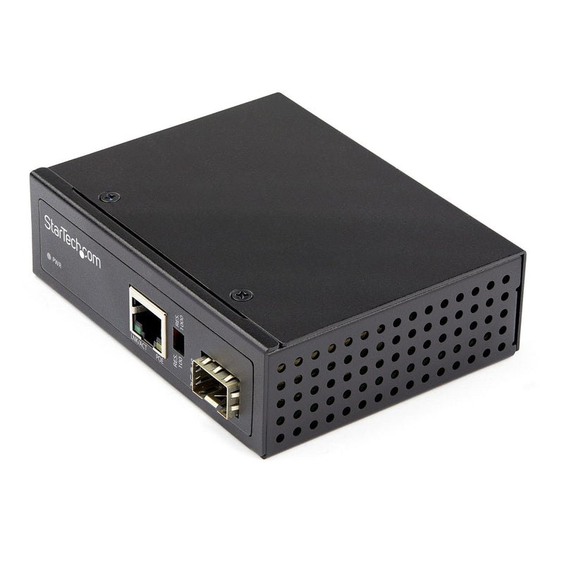 StarTech.com Converter Medios Ethernet Industrial PoE + Fibre a Ethernet 60W - Convertidor Sfp a RJ45 Fibre IP