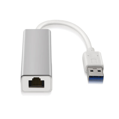 Aisens Converter Adapter Network RJ45 a USB 3.0 Gigabit 10/100/1000Mbps - Silver — image 1