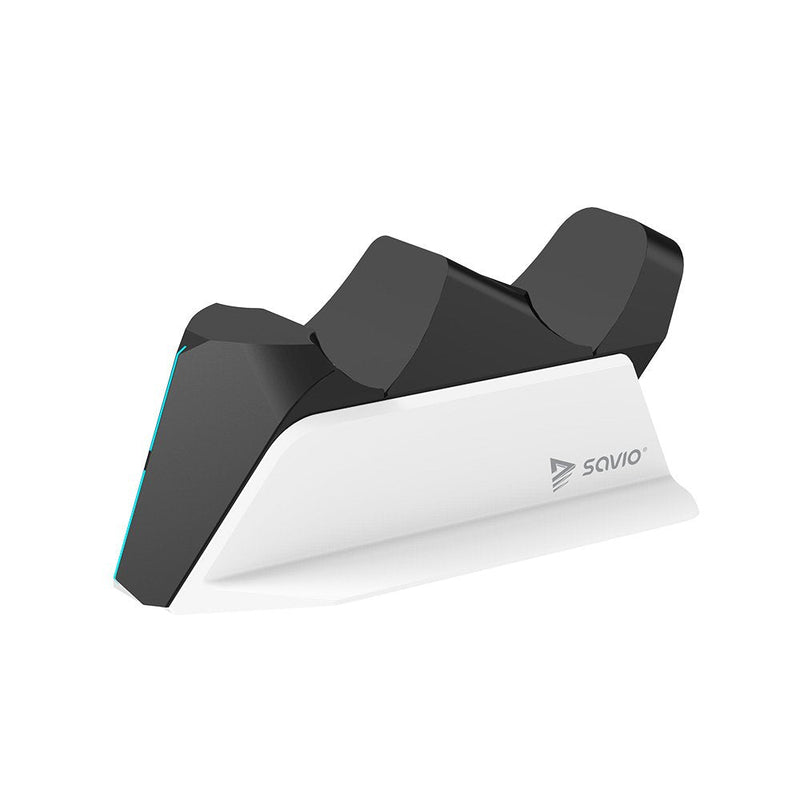 Savio GCS-01 Estación Charging Double Pads PS5, Dual Sense, Usb, Black