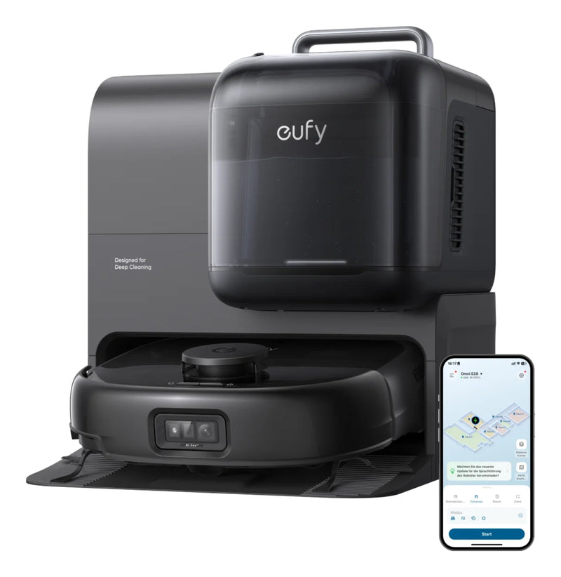 Eufy Robot Vacuum Cleaner Omni E28 Sistema Hydrojet, Succión Turbo 20.000 Pa, Brushes Desenredantes Duospiral,