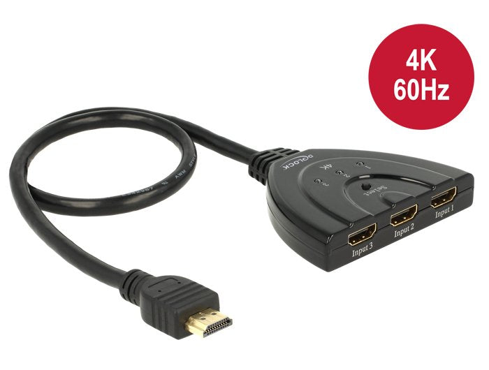Delock Switch HDMI 3 Entradas - 1 Output 4K 0.50M