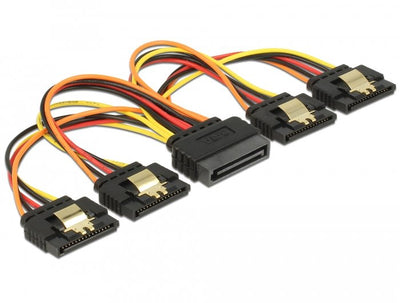 Delock Cable SATA Male Power 15 Patillas With Función Bloqueo SATA 15 Pines Power Female 4 X Directo — image 1