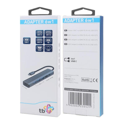 Adapter USB C 6 1TB HDMI USB3 RJ45 Pd — image 1