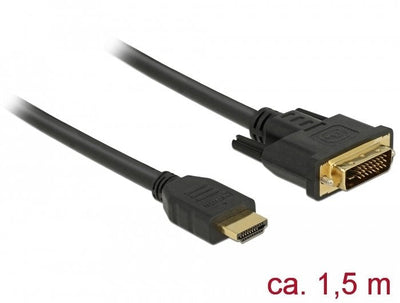 Delock HDMI Cable DVI 24 + 1 Bidireccional 1.50M Black — image 1