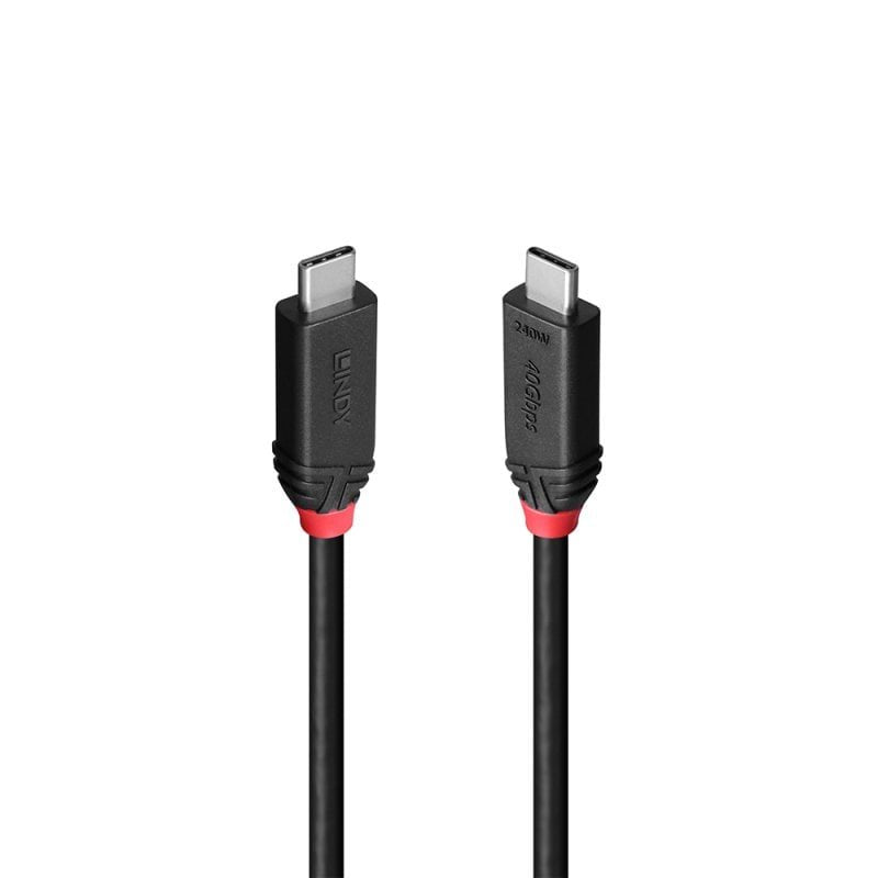 Lindy Cable USB4 240W Type C 0.5M/Black Line 37000