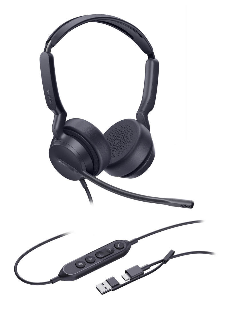Yealink Auriculares UH42 Dual Uc USB-C/a USB Tipo-c / USB Tipo-a Negro