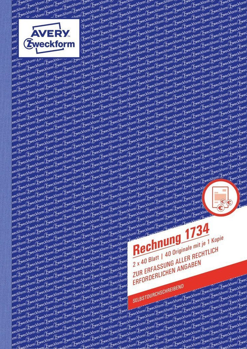 Avery Zweckform Rechnungsformular - 40 Hoja - A4 (210 X 297MM) — image 1