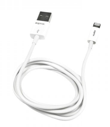 Approx USB Cable Datos And Charging APPC32 a Lightning And Microusb Iphone/Android 1M White