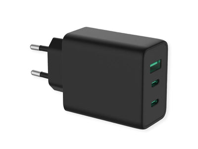Value Charger USB With Plug Euro, 3 Ports (tipo-a, 2X Type-c ), 65W, GaN — image 1