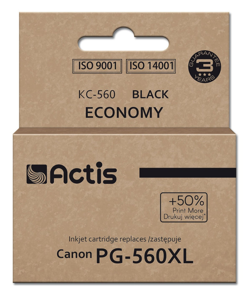 Actis Ink KC-560 Printer Canon, Spare Part PG-560XL Suprema 22ML Black Imprime 50% Más Que Oem.