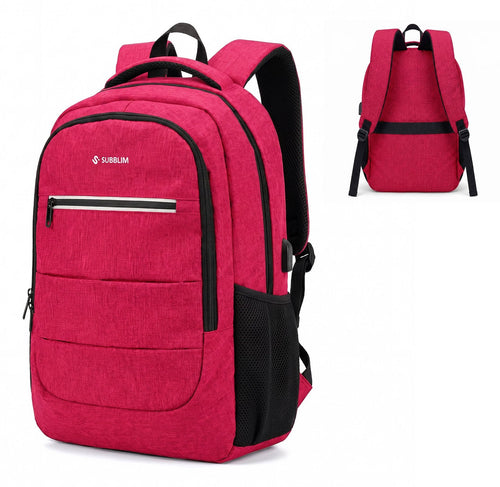 Subblim Backpack City Plus Backpack Laptops Up To 15.6' Port USB Red — image 1