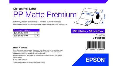 Epson 7113410 Label Printer White 102X51MM 535 Labels — image 1