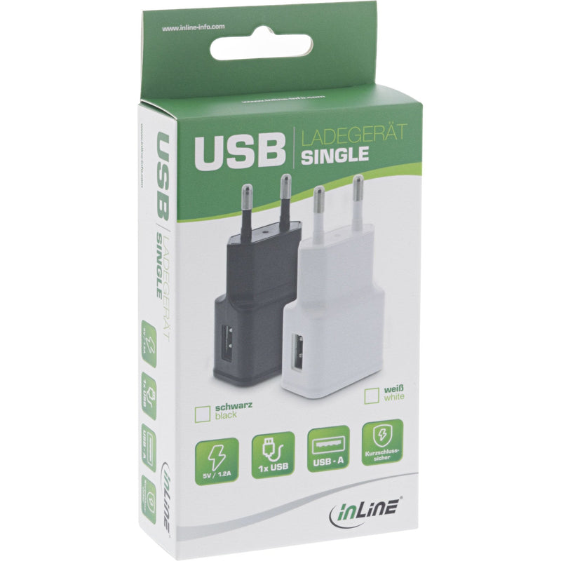 Inline Charger Wall USB , 100-240V a 5V/1,2A White