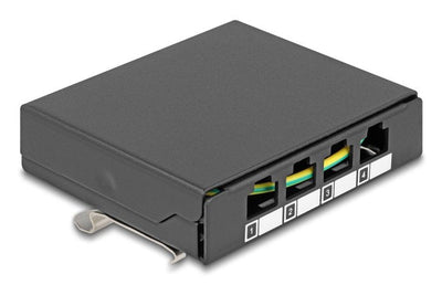 Housing Vacía 4 Port Keystone Rj-module Black - Zur Assembly An Desk Wall Or Carril Din — image 1