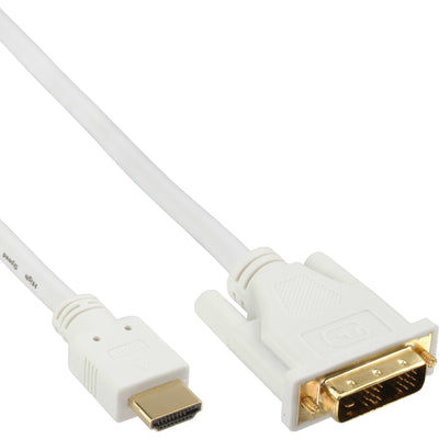 Inline Cable Hdmi-DVI, HDMI Male a DVI 18 + 1 Male White/Gold 5M — image 1