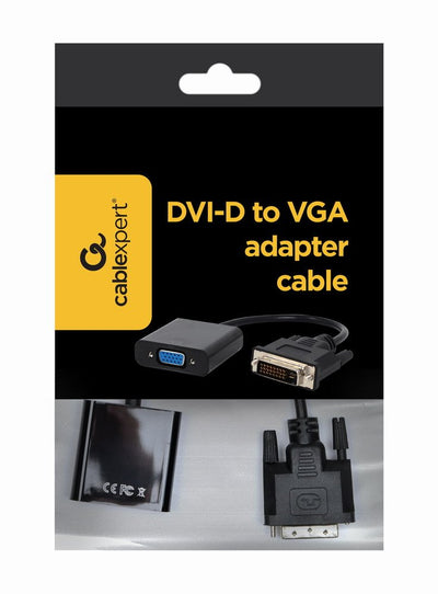 Gembird Adapter DVI-d a VGA (d-sub) Black A-DVID-VGAF-01 — image 1
