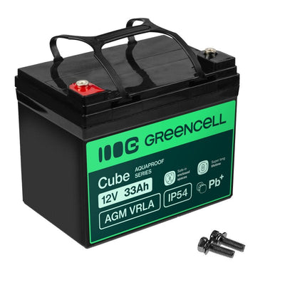 Green Cell Battery Mantenimiento Libre Cube Agm Vrla IP54 12V 33AH Cortacéspedes, Scooters, Barcos And Chairs  — image 1