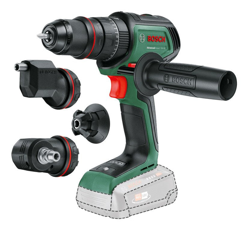 Bosch Taladro Percutor Inalámbrico Bricolaje & Jardín Advancedimpact 18V-80 Quicksnap Solo cuerpo Verde Sin Batería Ni