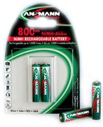 Ansmann 5030902 Battery Rechargeable Nimh Mignon Aa, Phone Dect, 800MAH, Paquete 2
