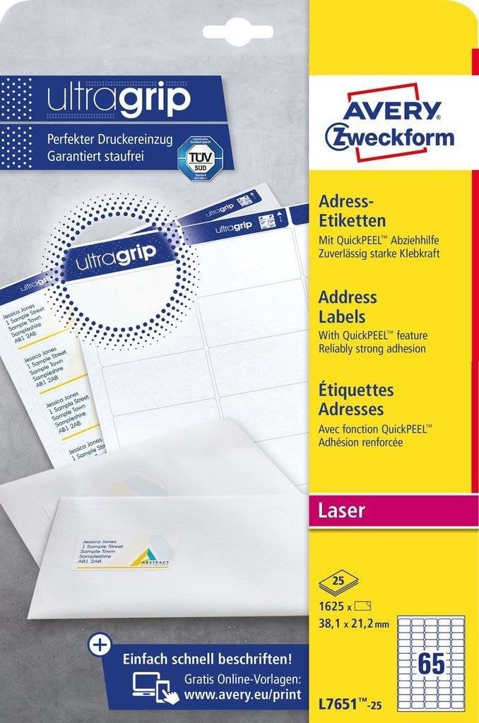 Avery Zweckform Labels Dirección L7651-25 White 38,1 X 21,2MM