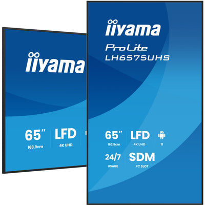 Iiyama Monitor 65 (LH6575UHS-B1AG)3840X2160, UHD IPS Panel Operacion 24/7 500CD/M, Landscape Portrait, Signal  — image 1