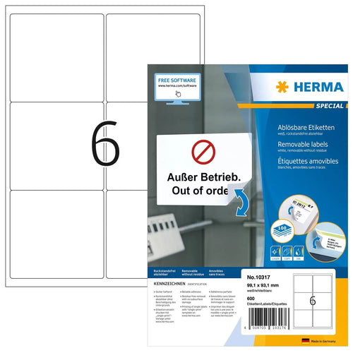 Herma Labels Dirección A4 White 99,1X93,1MM Opacas 600 Pieces — image 1