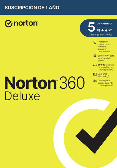 Norton 360 Deluxe 50GB Es 1 User 5 Device 12MO Box — image 1