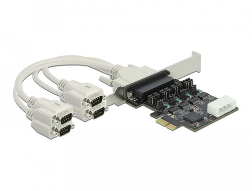 Pci Express X1 Card a 4 X Serie RS-232 With Power Supply 5V 12V — image 1