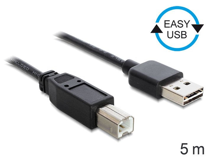 Delock 85553 USB Cable 2.0 - Type B Printer 5M Black