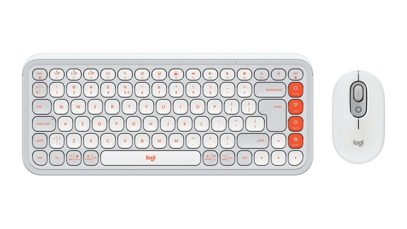 Logitech Keyboard English + Mouse Pop Icon Combo White