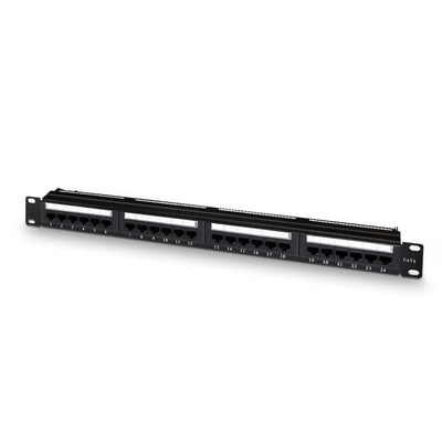 Aisens Patch Panel 24 Ports RJ45 CAT.6 UTP - 19 1U Dual Idc - Black — image 1