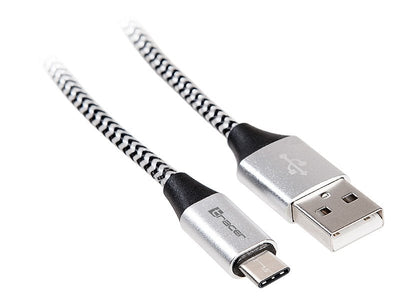 Tracer TRAKBK46265 USB Cable 1M 2.0 USB C USB a Black Silver — image 1