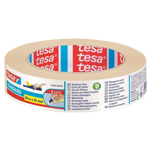 Tesa Standard Tape Pintor 25MM X 50M - Fabricada Paper - Libre Disolventes - No Deja Residuos — image 1