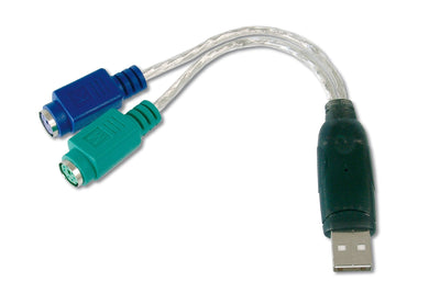Digitus Cable Adapter USB a X2 PS2 M/H 2 Connectors Mini-din 6F DA-70118USB — image 1