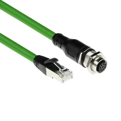 Industrial 5.00 Meters Sensor Cable M12A 8-PIN Female To RJ45 Male, Ultraflex Sf UTP Tpe Cable Shielded — image 1