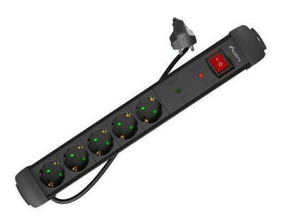 Lanberg Power Strip SP1 5 Sockets Schuko Protection Up To 2500W Black 5M — image 1