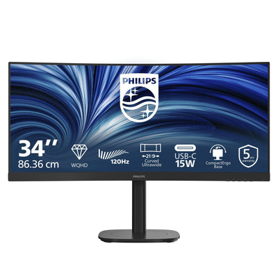 Philips Monitor 34,0 34B2N3500C 21:09 2x HDMI + DP + USB Black — image 1